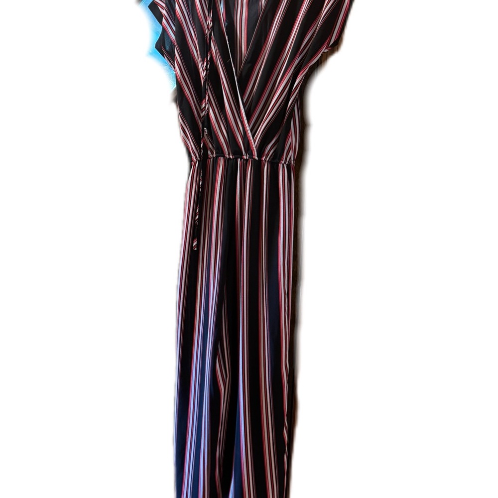 Ambiance Striped Jumpsuit in Black and Pink